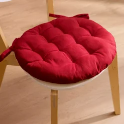 Cuscino rotondo in cotone per sedia (40 cm) Pixel Rosso