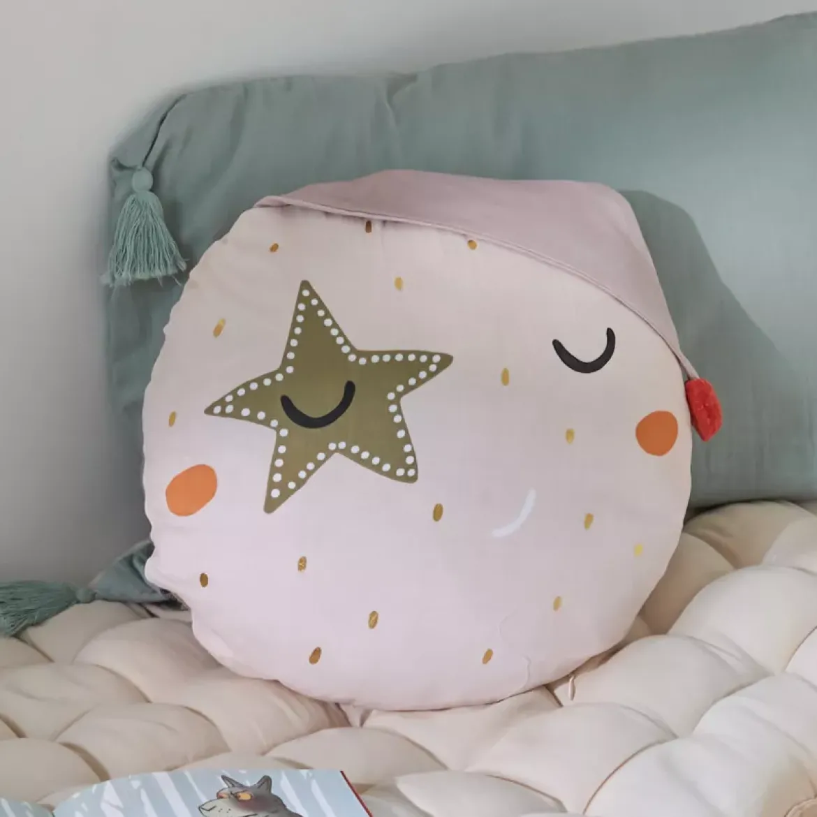 Cuscino rotondo in cotone per bambini (40 cm) Sky Dream Multicolore