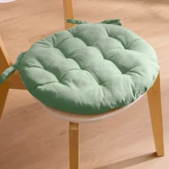 Cuscino rotondo per sedia in cotone (40 cm) Pixel Verde menta