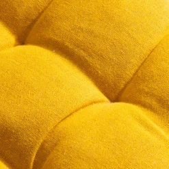 Cuscino rotondo per sedia in cotone (40 cm) Pixel Giallo senape