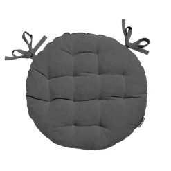 Cuscino rotondo per sedia in cotone (40 cm) Pixel Grigio antracite