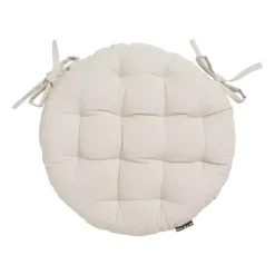 Cuscino rotondo per sedia in cotone (40 cm) Pixel Beige