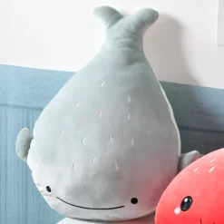 Cuscino squalo per bambini (30 x 40 cm) Moby Blu