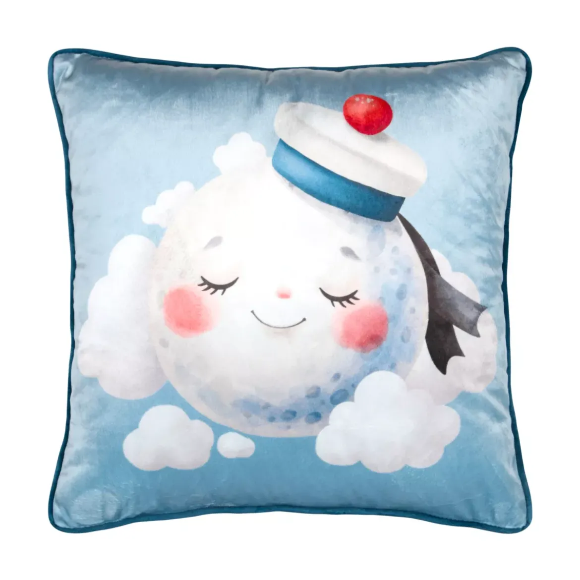 Cuscino velluto per bambini (40 x 40 cm) Moby Blu