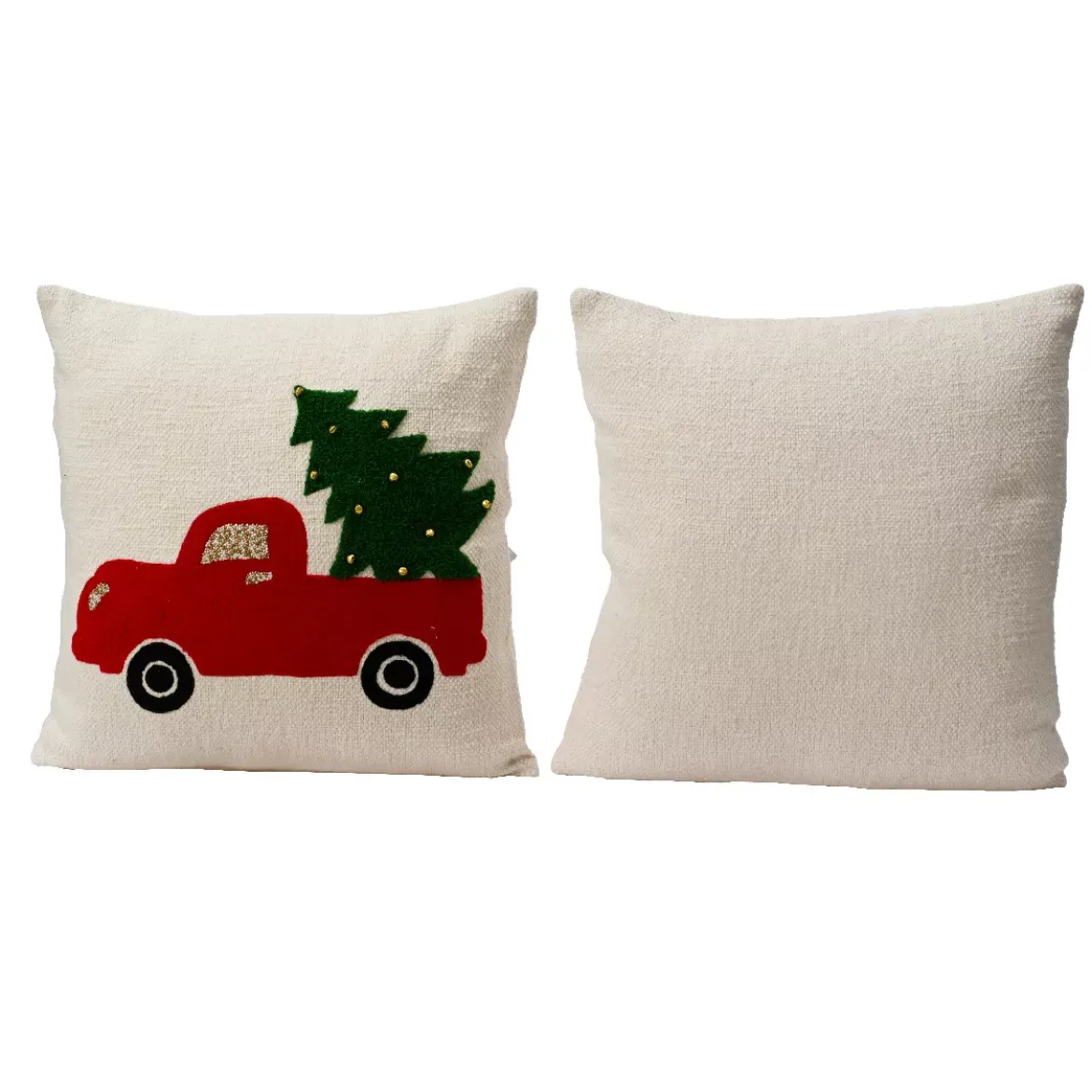 Cuscino di Natale quadrato in cotone (45 x 45 cm) Allegro Furgoncino