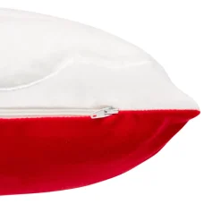 Cuscino natalizio quadrato (40 x 40 cm) Buon Natale Bianco e rosso