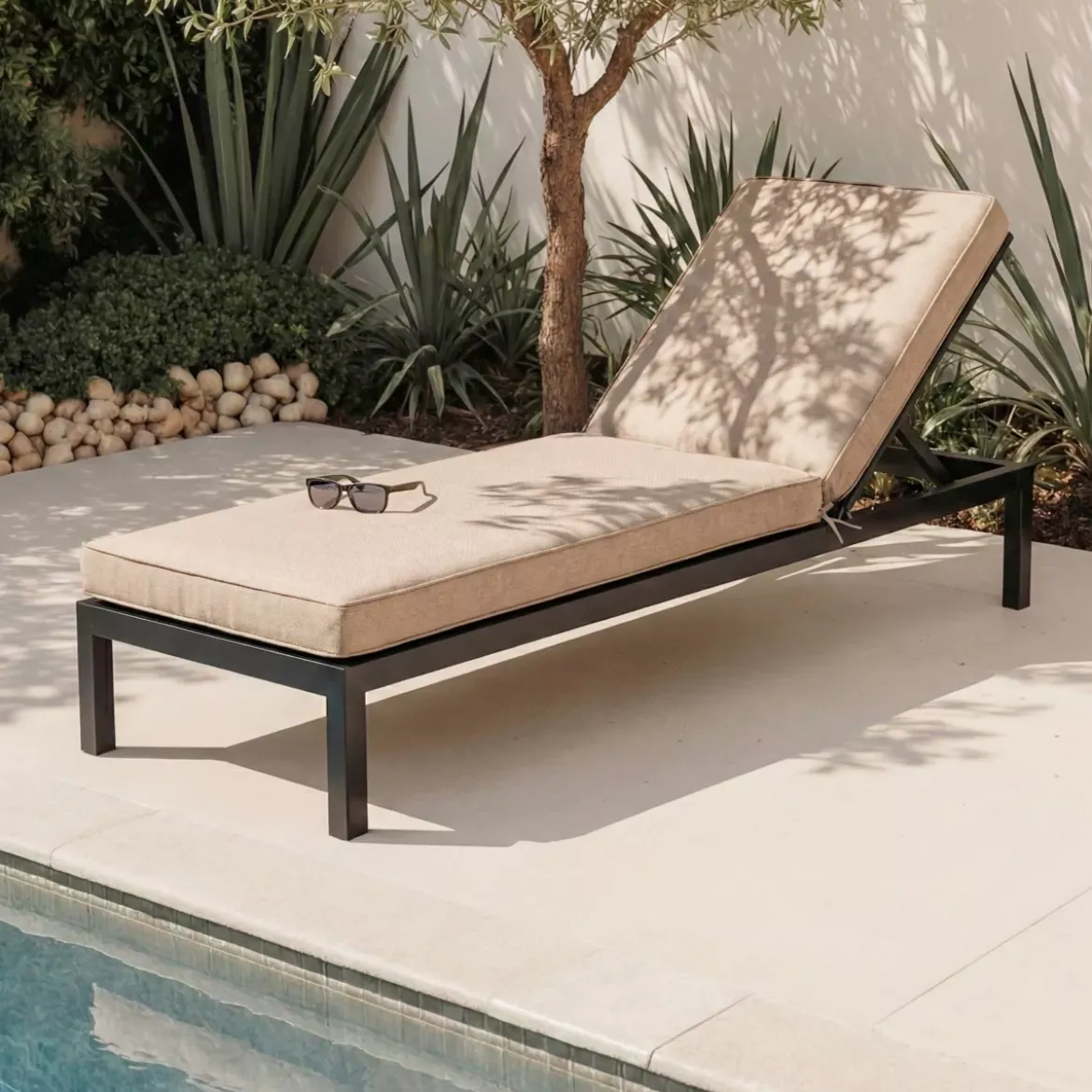 Cuscino per sdraio avvolgibile (190 x 60 cm) Edena Beige