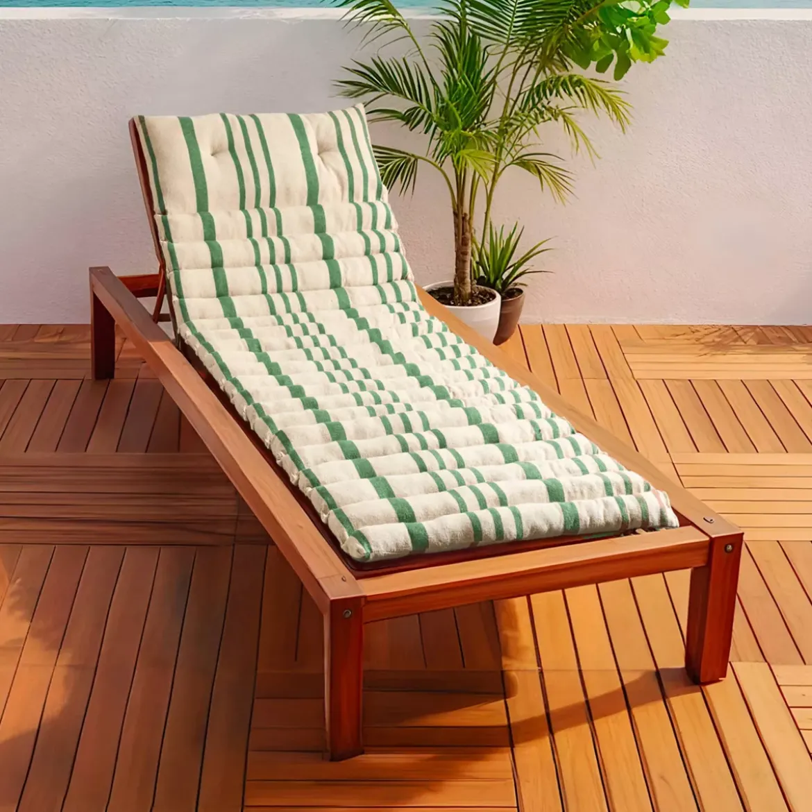 Cuscino per sdraio trapuntato (180 x 60 cm) Nautira Verde