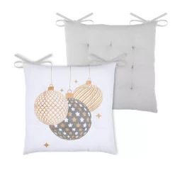 Cuscino per sedia quadrato Sibérie bianco e grigio