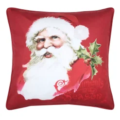 Cuscino quadrato (40 cm) Oswald velluto rosso e bianco