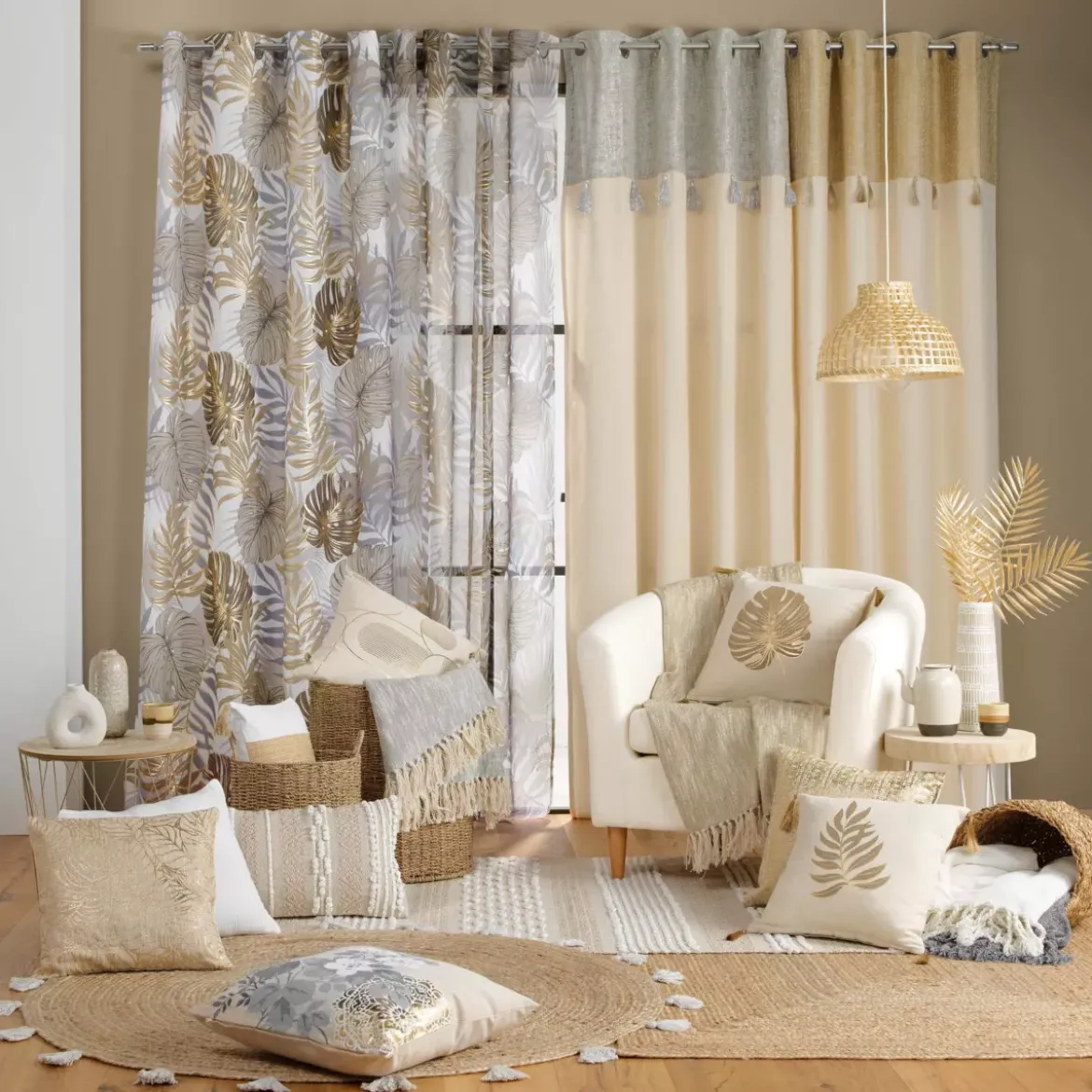 Cuscino quadrato cotone (40 x 40 cm) Blanca Beige