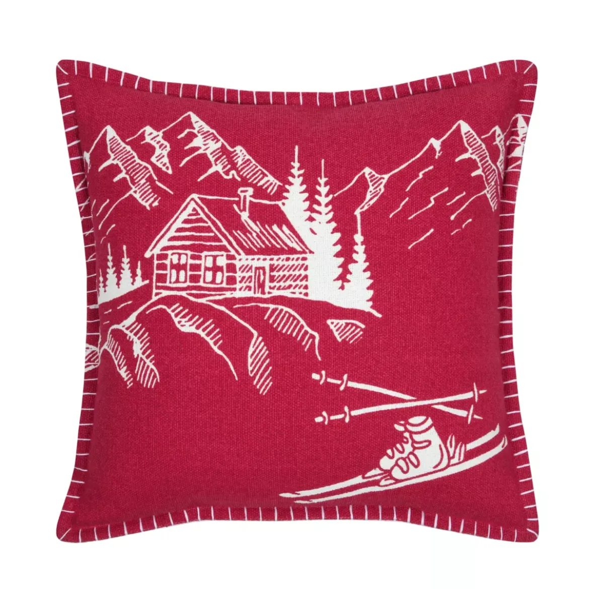 Cuscino Quadrato in Cotone (45 x 45 cm) Villard Rosso