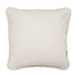 Cuscino quadrato in cotone (45 x 45 cm) Pixel con frange Beige