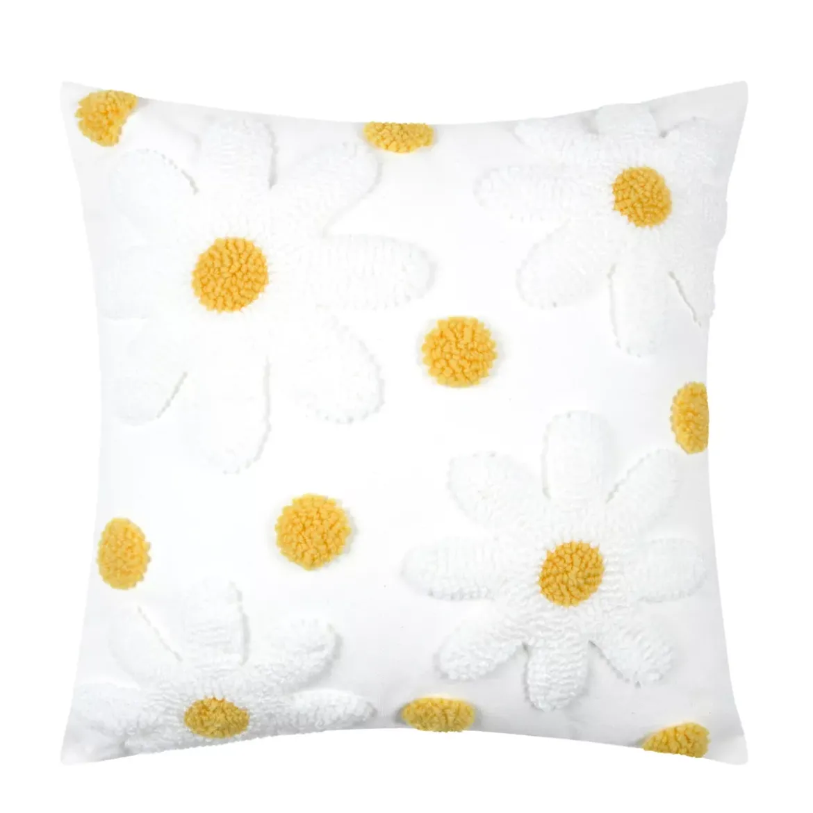Cuscino quadrato in cotone (45 x 45 cm) Camille Ecru