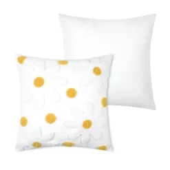 Cuscino quadrato in cotone (45 x 45 cm) Camille Ecru