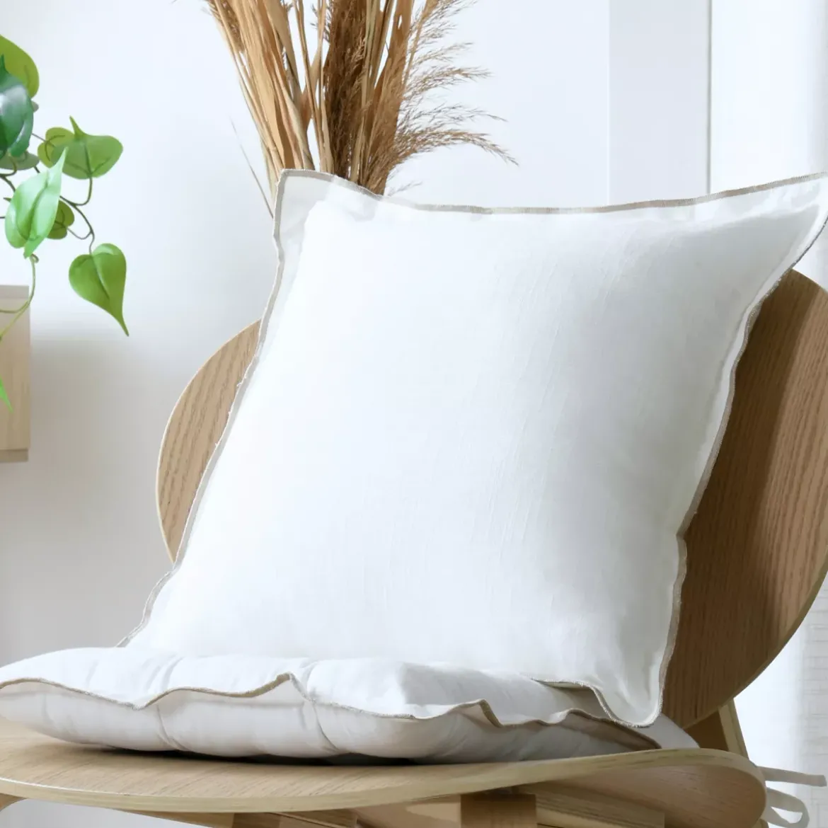 Cuscino quadrato in cotone (45 x 45 cm) Helios Bianco