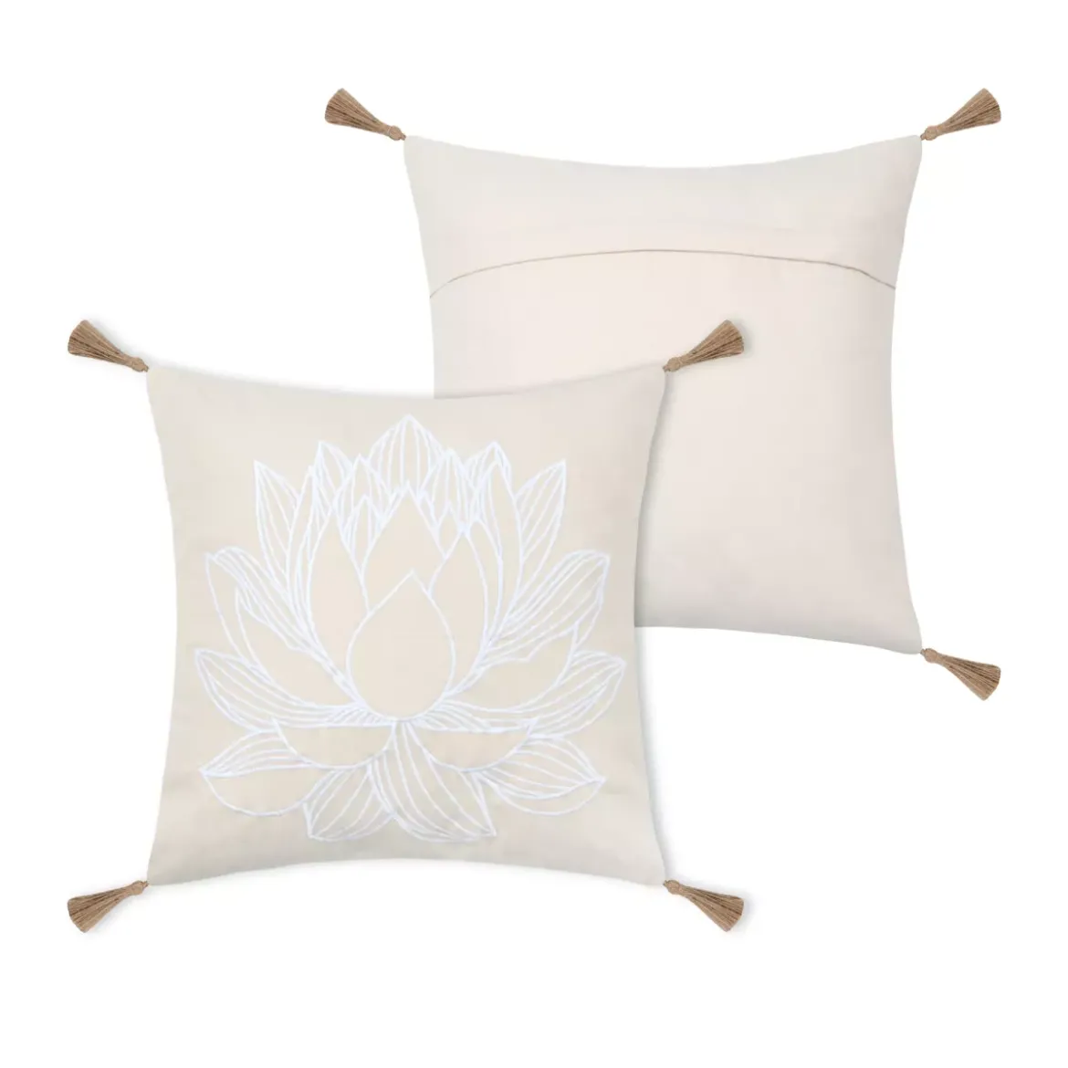 Cuscino quadrato in cotone (45 x 45 cm) Mekong Ecru