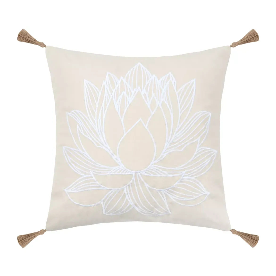 Cuscino quadrato in cotone (45 x 45 cm) Mekong Ecru