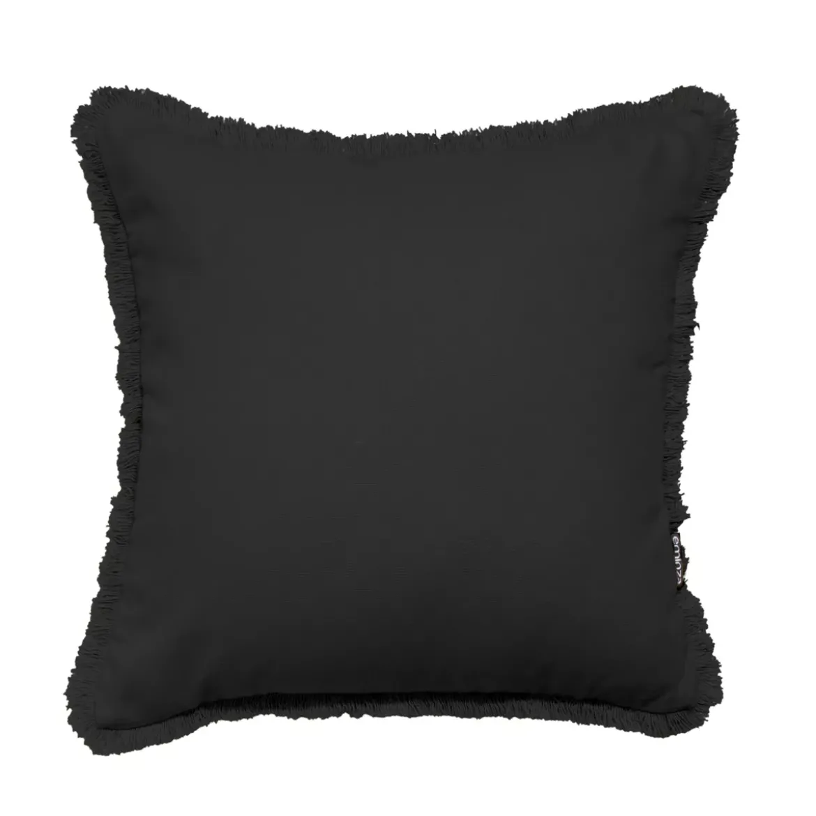 Cuscino quadrato in cotone (45 x 45 cm) Pixel con frange Nero