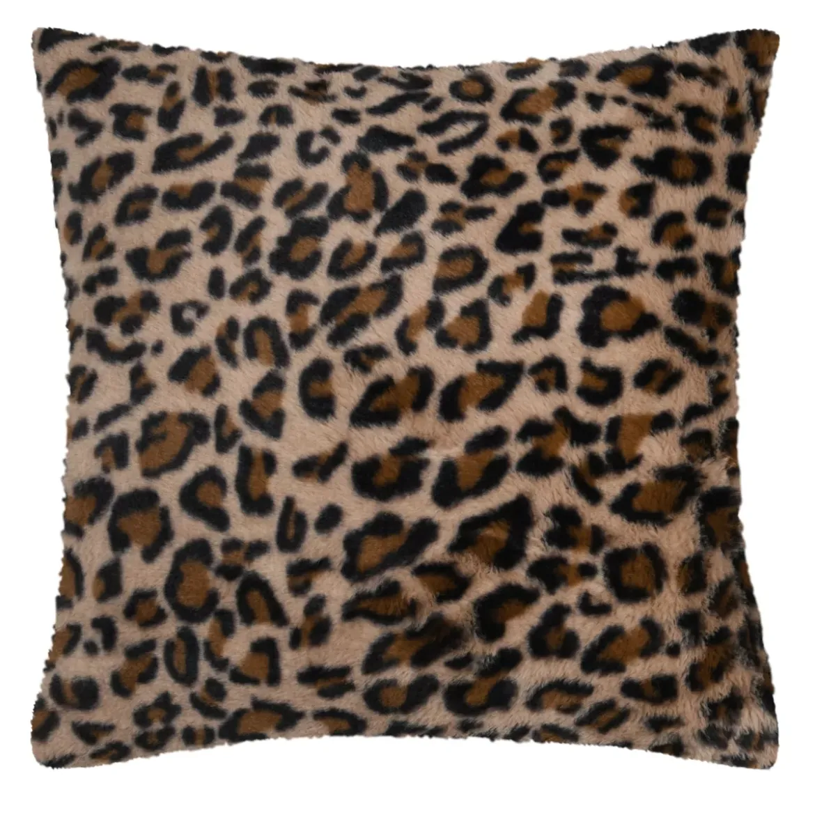 Cuscino quadrato in finta pelliccia di leopardo (45 x 45 cm) Fauves Camel