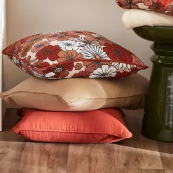 Cuscino quadrato in garza di cotone (45 x 45 cm) Gaïa azalea Terracotta