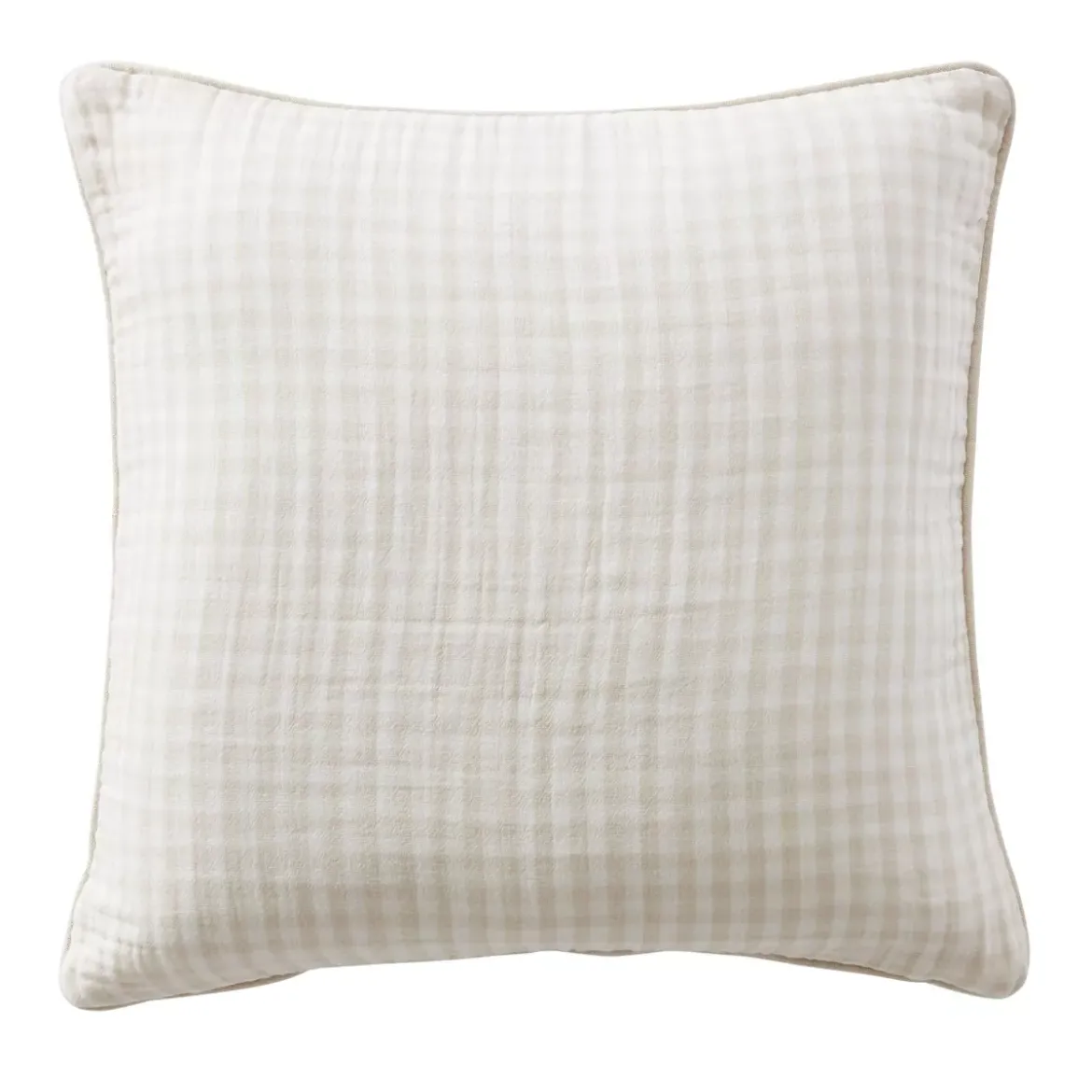 Cuscino quadrato in garza di cotone (45 x 45 cm) Gaïa vichy Beige