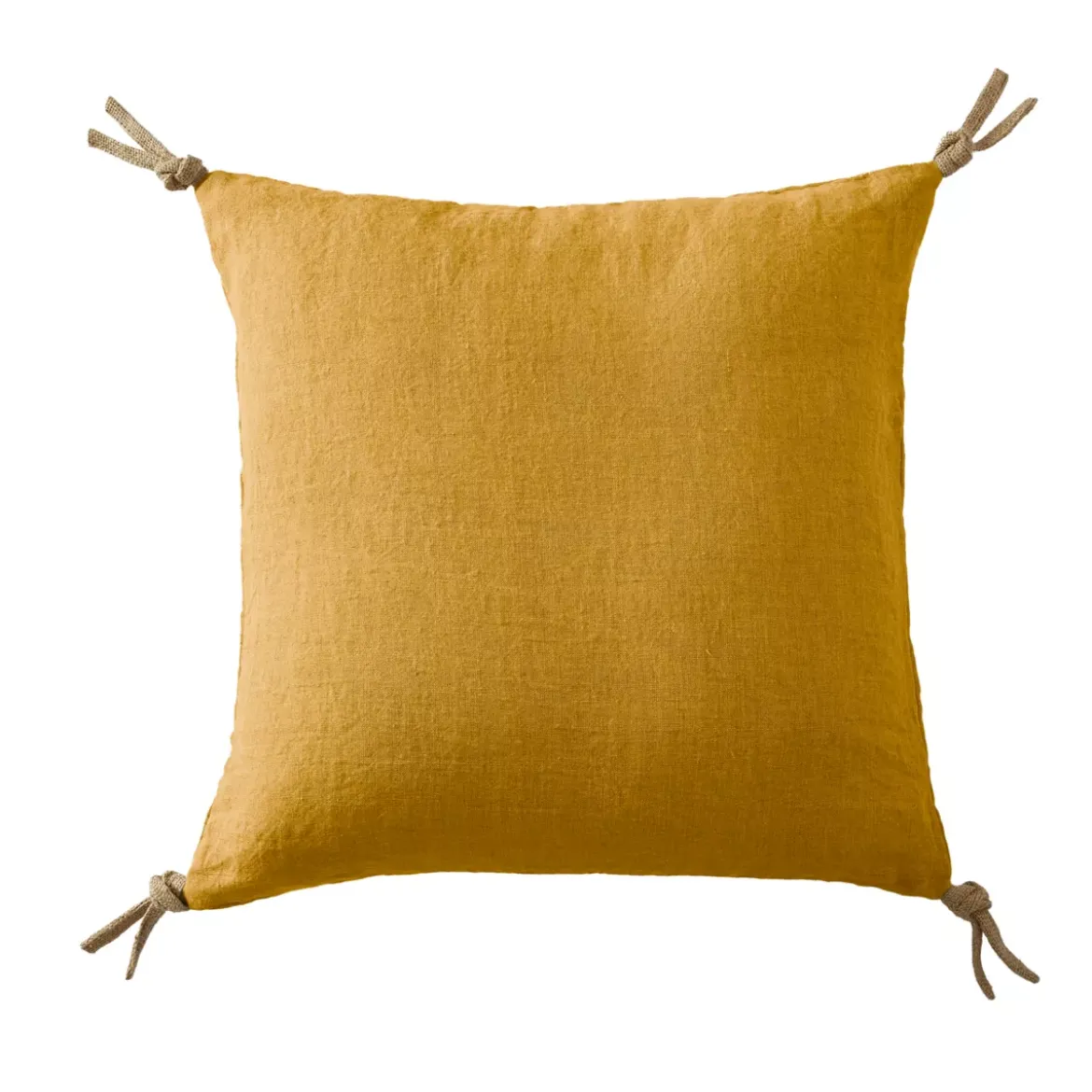 Cuscino quadrato lino lavato (45 cm) Louise Giallo senape