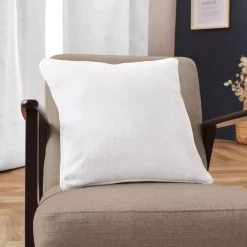 Cuscino quadrato tessuto (45 x 45 cm) Alba Bianco perla