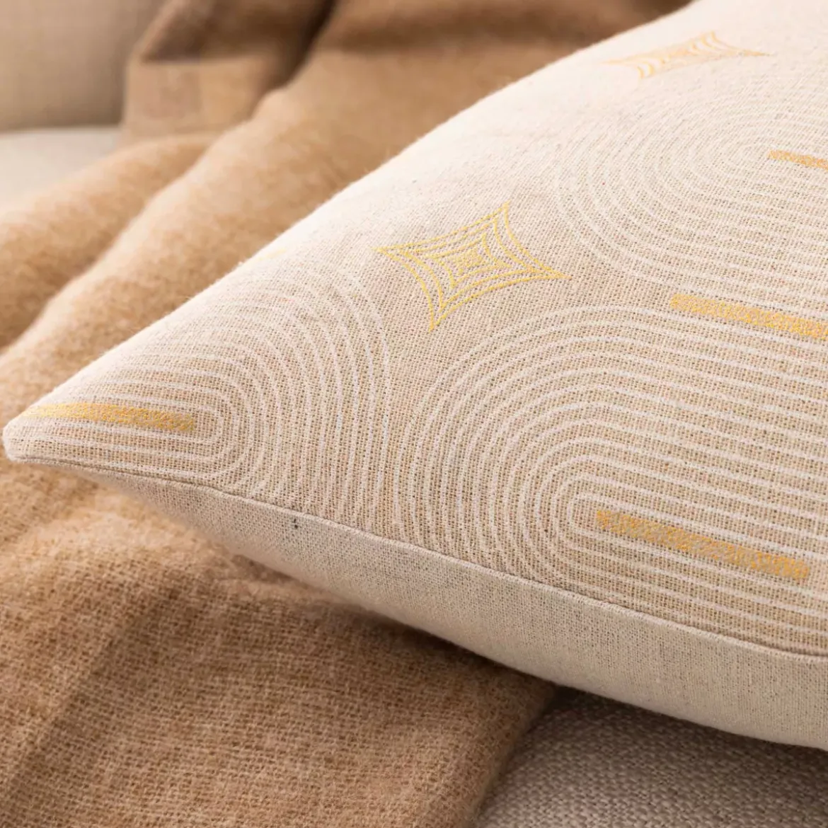 Cuscino rettangolare in cotone (40 x 60 cm) Ondine Bianco