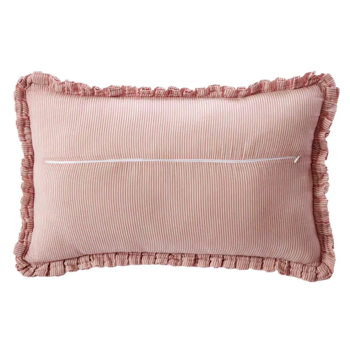 Cuscino rettangolare in garza di cotone (40 x 60 cm) Gaïa a righe Albicocca