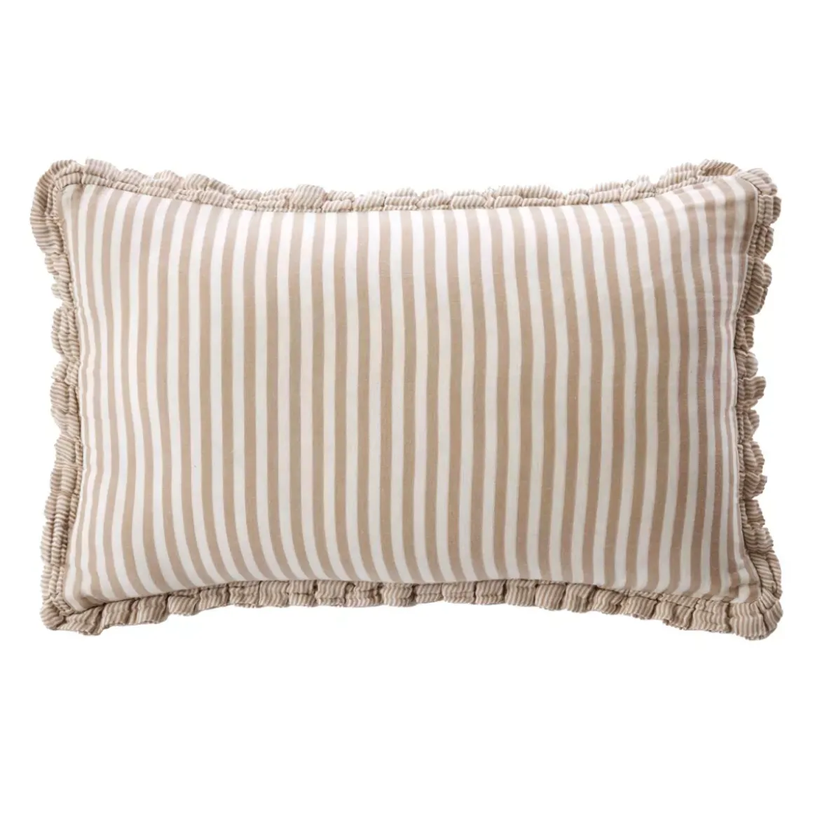 Cuscino rettangolare in garza di cotone (40 x 60 cm) Gaïa a righe Corda