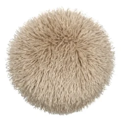 Cuscino rotondo in pelliccia sintetica (40 cm) Cosylife Beige