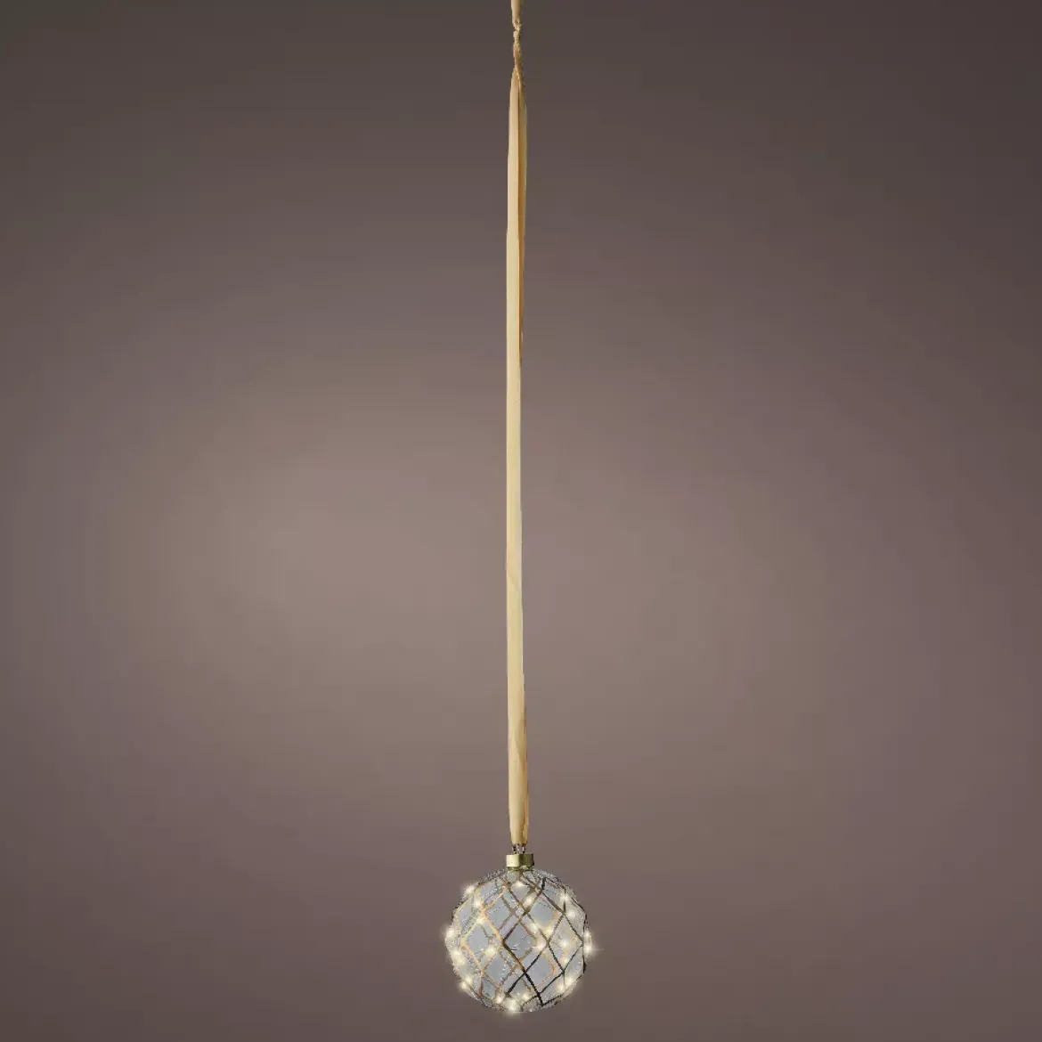 Decorazione da appendere luminosa a pile 30 LED (D14 cm) Vintage Oro/bianco caldo