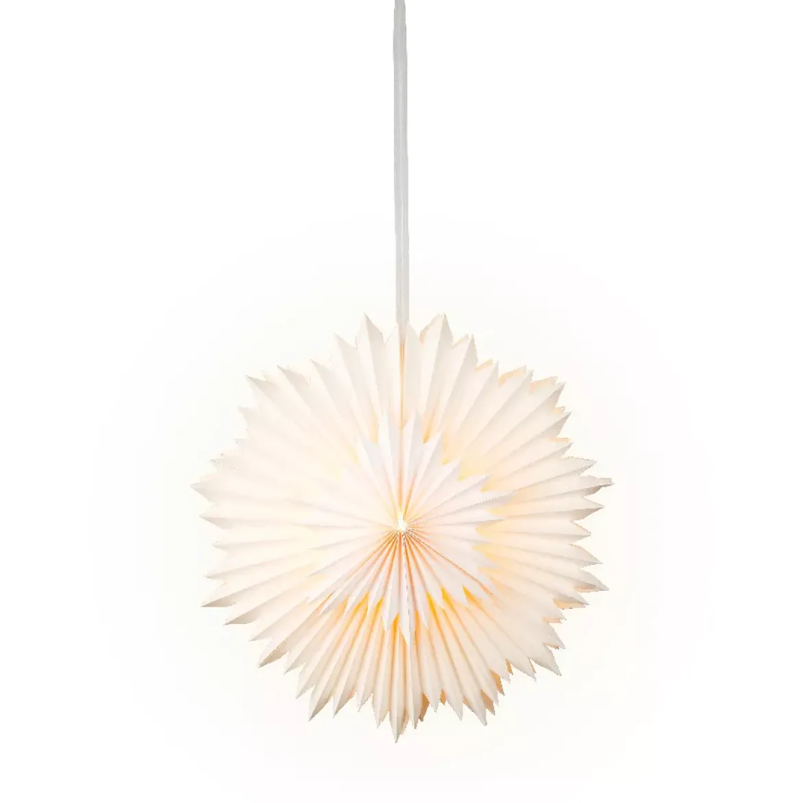Decorazione da appendere luminosa in carta LED (D40 cm) Origami Star Bianco caldo