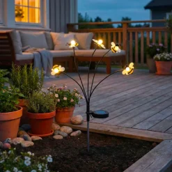 Decorazione luminosa Solare con picchetto (H60 cm) Api Giallo
