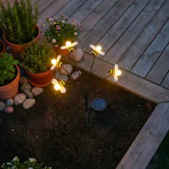 Decorazione luminosa Solare con picchetto (H60 cm) Api Giallo