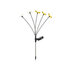Decorazione luminosa Solare con picchetto (H60 cm) Farfalle Giallo