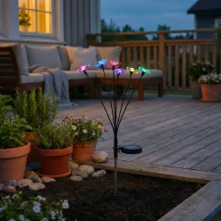 Decorazione luminosa Solare da infilare nel terreno (H70 cm) Flowers Multicolore