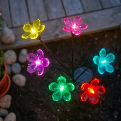 Decorazione luminosa Solare da infilare nel terreno (H70 cm) Flowers Multicolore