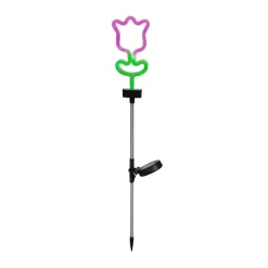 Decorazione luminosa Solare da infilare nel terreno (H70 cm) Tulipano neon Multicolore