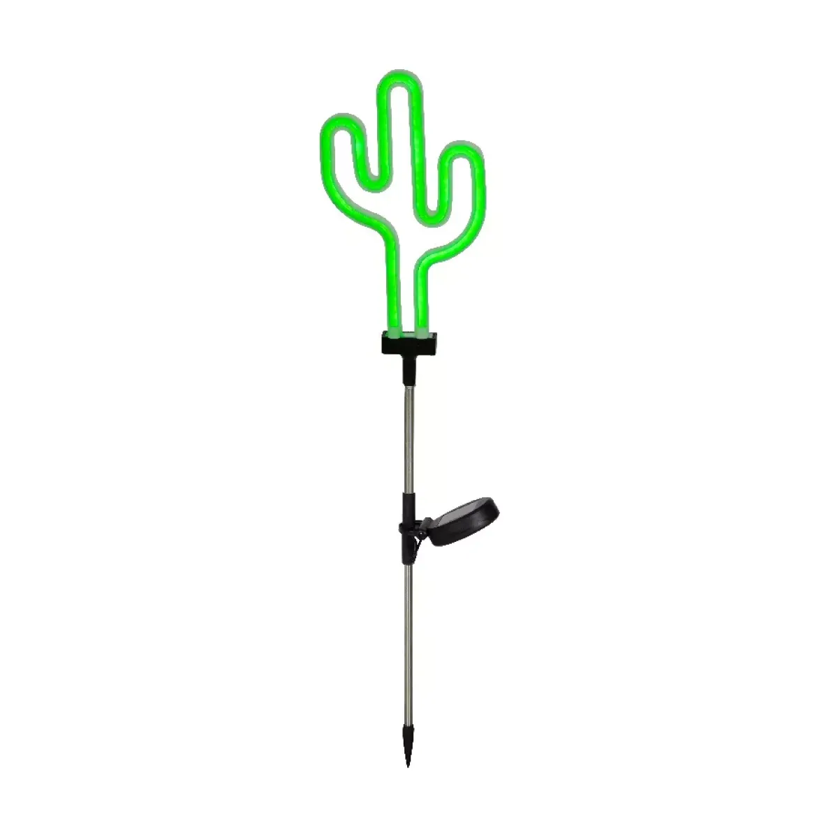 Decorazione luminosa Solare da infilare nel terreno (H73 cm) Cactus neon Verde