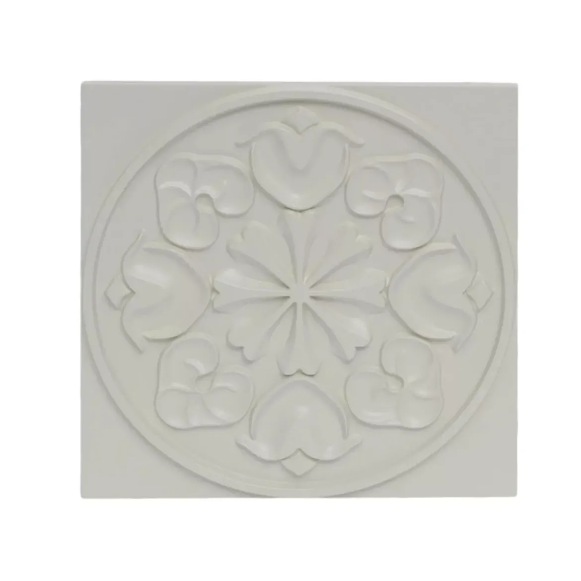 Decorazione murale in legno (L50 cm) Mandala Bianco