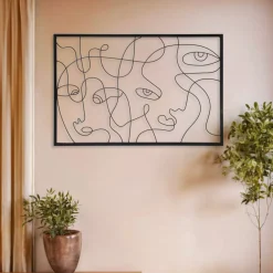 Decorazione murale in metallo (90 x Alt 60 cm) Poker face Nero