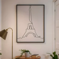 Decorazione murale in metallo (Alt 80 cm) Torre Eiffel Nero