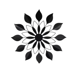 Decorazione murale in metallo (D71 cm) Fiore Nero