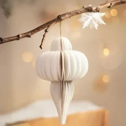 Decorazione natalizia da appendere in carta (H20 cm) con chiusura magnetica Bianco