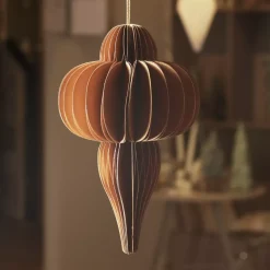 Decorazione natalizia da appendere in carta (H20 cm) con chiusura magnetica Marrone caffè