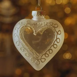 Decorazione natalizia da appendere (H10 cm) Cuore incantevole Trasparente