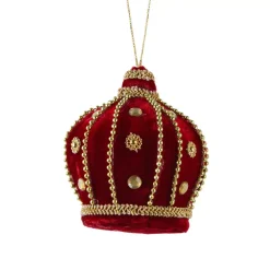 Decorazione natalizia da appendere (H10 cm) Corona in velluto Rosso