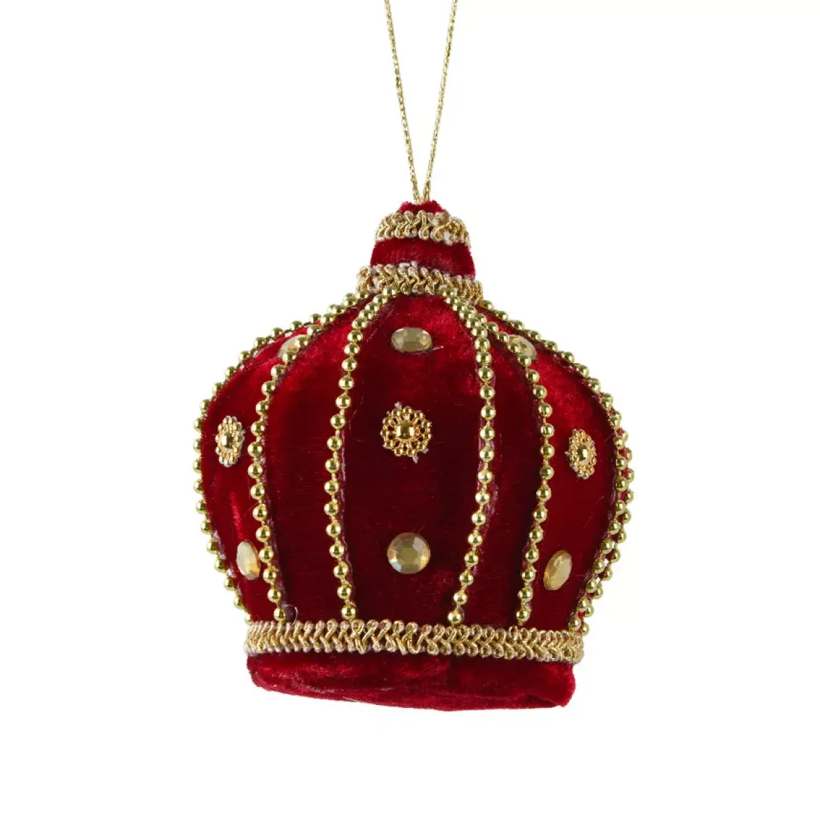 Decorazione natalizia da appendere (H10 cm) Corona in velluto Rosso
